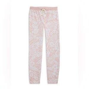 Girl's Flower & Leaf Print Burnout Joggers
